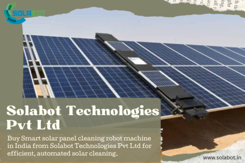 Smart solar panel cleaning robot machine