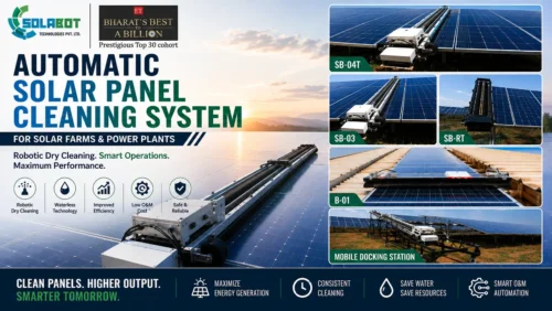Automatic Solar Panel Cleaning System by solabot technologies pvt.ltd