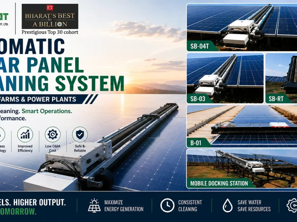 Automatic Solar Panel Cleaning System by solabot technologies pvt.ltd